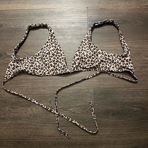 SHEIN Cheetah Print Triangle Bikini Top.